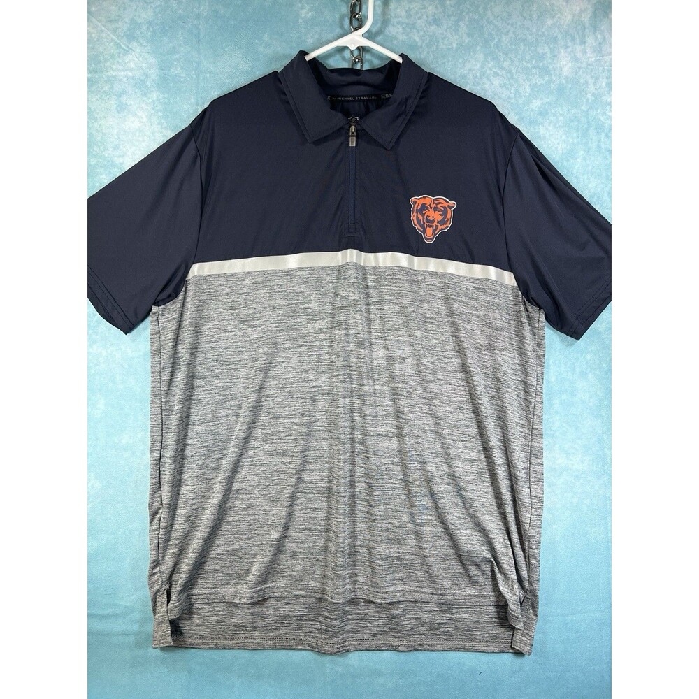 Y2K VTG Men's NFL Team Apparel CHICAGO BEARS Polo SHIRT XL ZIP